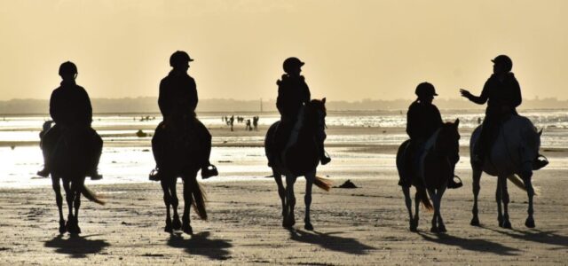 balades à cheval plage cabourg